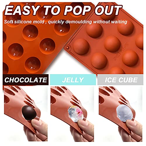 Small 15 Cavity Semi Sphere Silicone Molds Non (81 Count)