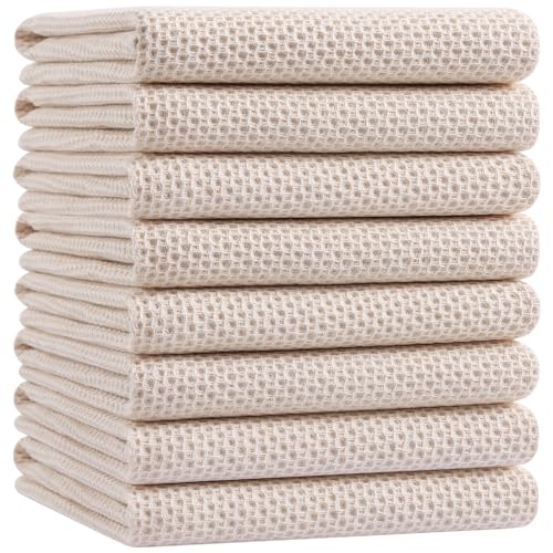 100% Cotton Oversized Waffle Weave Kitchen Towels 8 (8 Count)