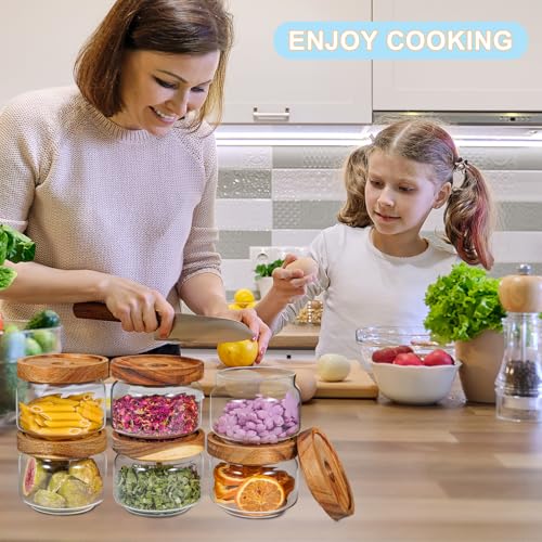 Glass Spice Jar Coffee Sugar Container Airtight Glass Jar Food Storage Canisters Bottle for Kitchen Seasoning Tea Herb Overnight Oats Bar Parfait Snacks