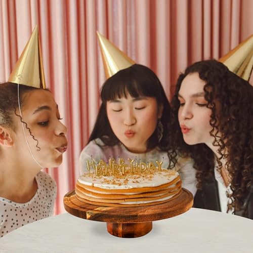 Wood-Cake-Stand With Acrylic Dome Lid, Round Wooden Cake Holder Plate With Cover, 2-in- 1 Dessert Table Display Set For Party, Charcuterie Board For Cheese, Chips & Dips, Nachos, Fruit Platter