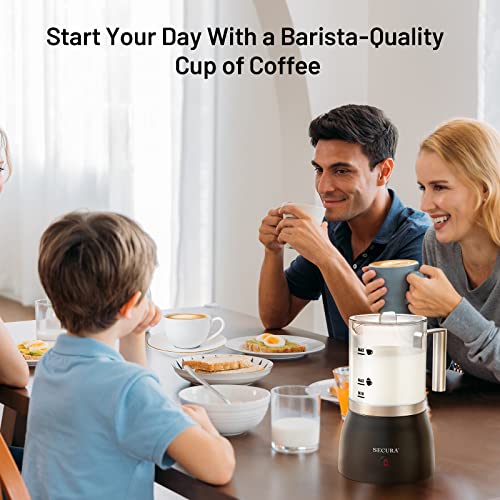4-in-1 Electric Milk Frother, 17oz Glass Jug Hot & Cold Foam Maker