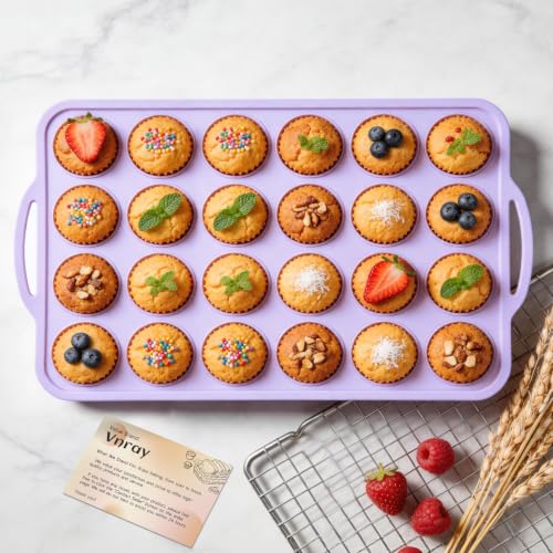 Mini Silicone Muffin Pan with Frame Non Stick Cupcake Tin Baking Mold