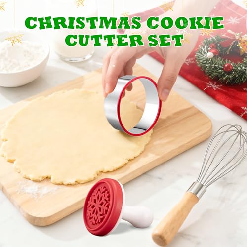 Christmas Cookie Stamps Silicone Cookie Stamps Cookie Cutter Biscuit for DIY Christmas and Daily Baking Set of 6