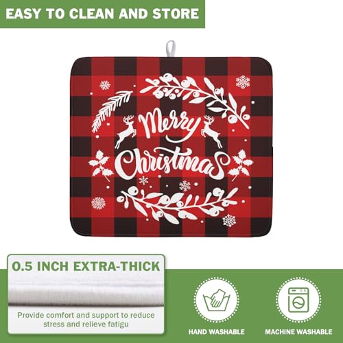 Merry Christmas Dish Drying Mat for Kitchen Counter
