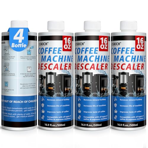 4 Pack Coffee Machine Descaler Descaling Solution (64 Fl Oz)