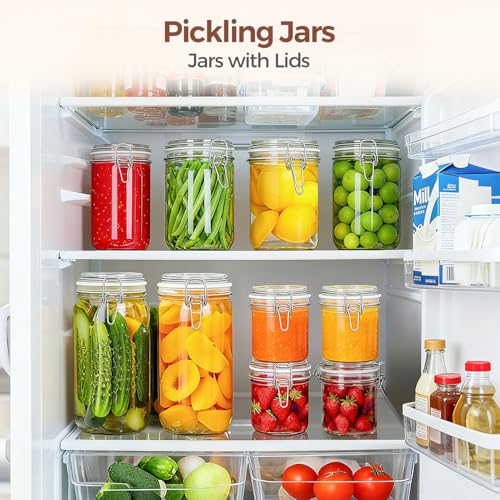 25 oz Glass Jars with Airtight Lids 6 Pack Pantry Coffee Canisters (6 Count)