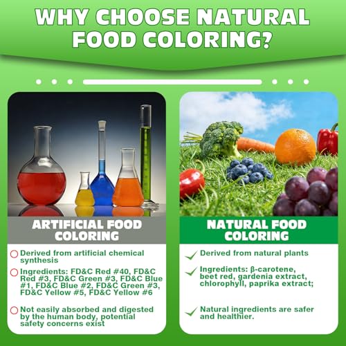 Natural Food Coloring 6 Colors x 10ml (2.1 Fl Oz)