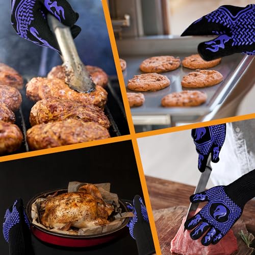 BBQ Gloves 1472F Heat Resistant Non (4 Count)