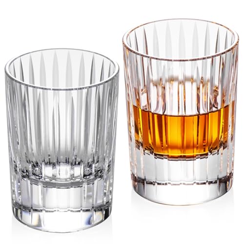 Crystal Whiskey Glasses Set of 2 Handcrafted Old Fashioned Glasses (2 Count)