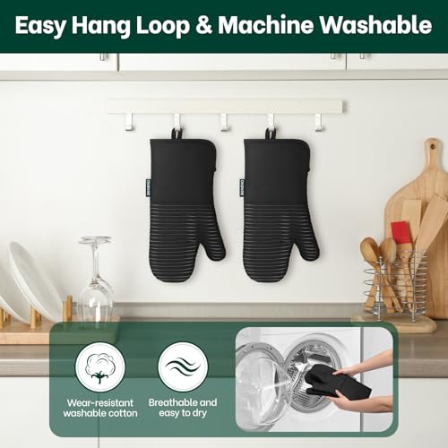 Heat Resistant 500°F Kitchen Oven Mitts 2 (2 Count)