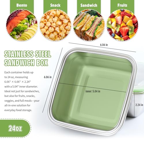 3 Pack Sandwich Containers