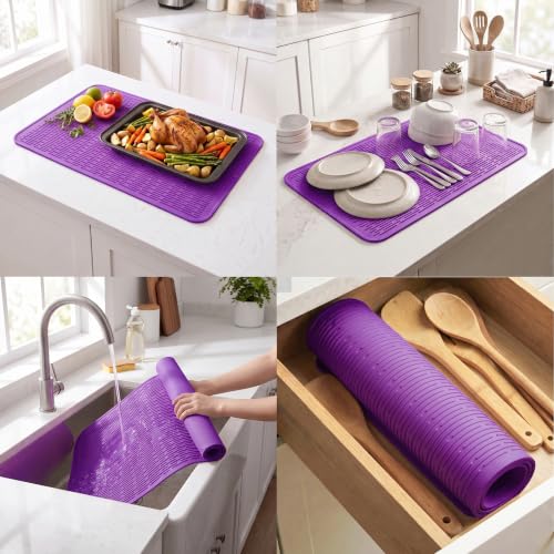 Silicone Dish Drying Mat for Multiple Usage