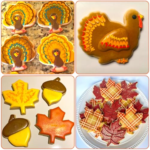 Thanksgiving Cookie Cutters Set 5Pcs Sturdy Fall Biscuit Cutters (5 Count)