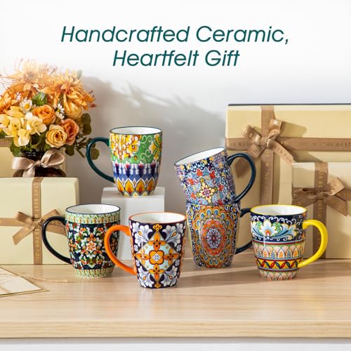 SIMI 12 oz Coffee Mugs Set of 6 (6 Count)