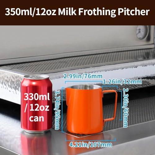 12oz Milk Frothing Pitcher Stainless Steel Espresso Steaming Jug