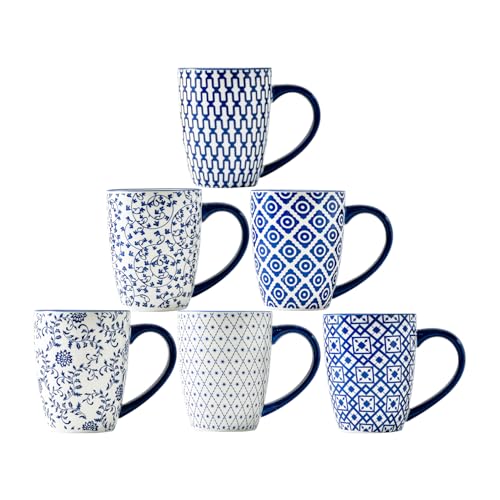 16 OZ Ceramic Coffee Mugs Set of 6 (6 Count)