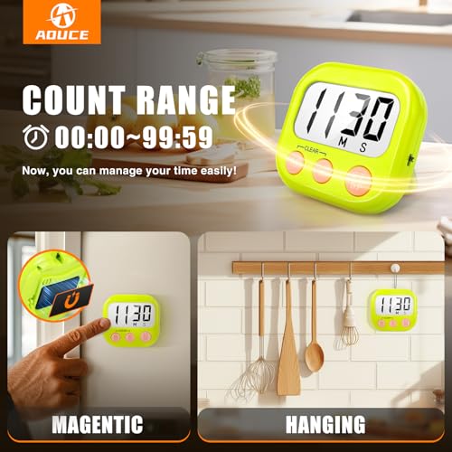 Digital Kitchen Timers for Cooking (12 Count)