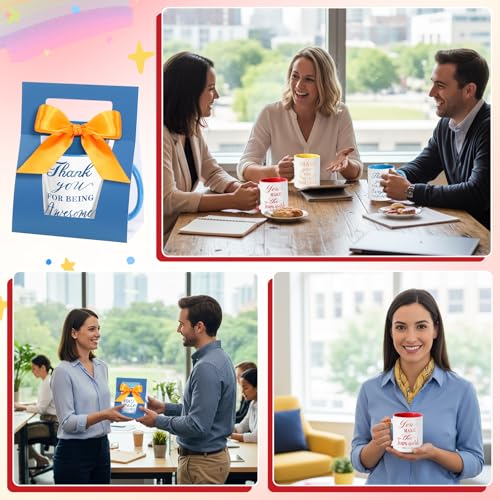 6 Set Employee Appreciation Gifts 12 oz Thank You Mug and Mug Box (6 Count)