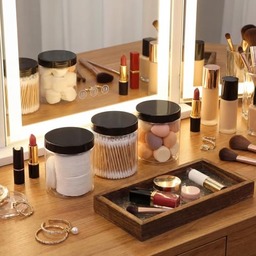 4 Pcs Plastic Jars Wide Mouth with Lids (4 Count)