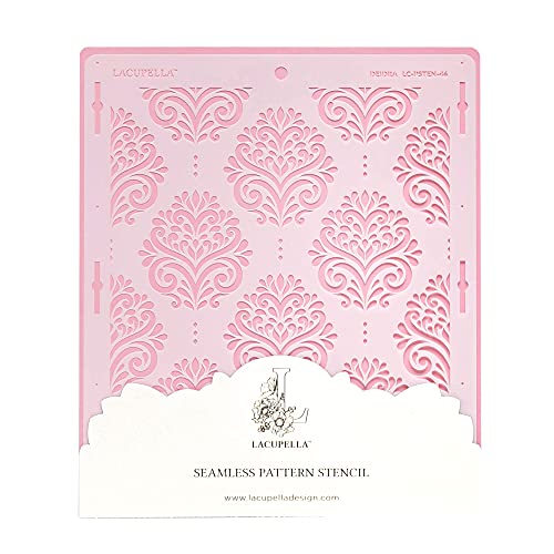 Cake Stencil Seamless Delicate Pattern for Decorating Tall Double Barrel Cake to Use with Buttercream
