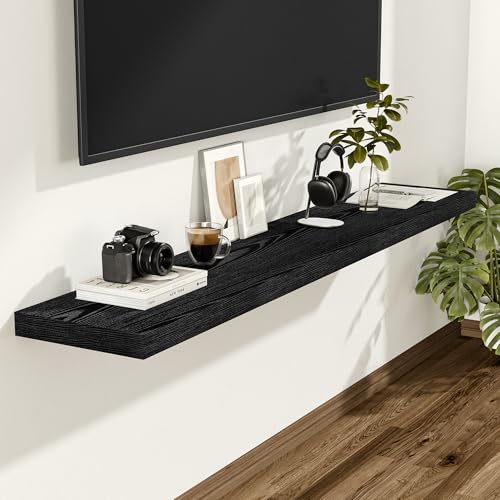Black Floating Shelve 48 Inches 12 Inch Deep (2 Count)