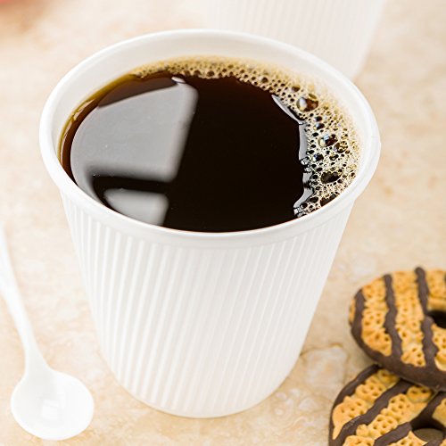 Ripple Wall Coffee Cups 500 Count 8 Ounce Insulated White Paper Cups