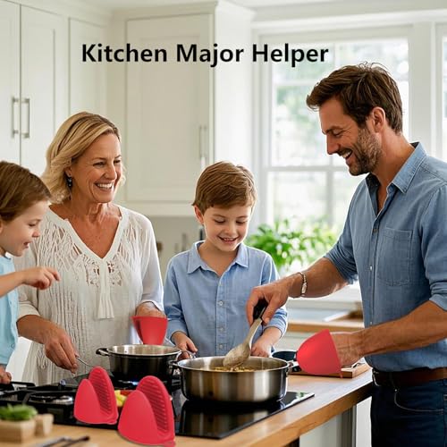 Silicone Oven Mitts Heat Resistant Pot Holder Set for Kitchens (6 Count)