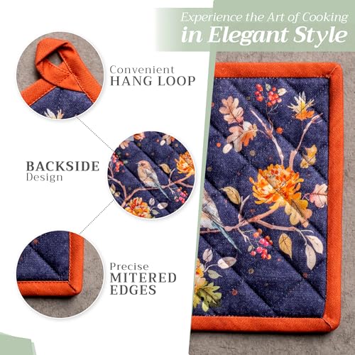 100% Cotton Oven Mitt & Pot Holder Set