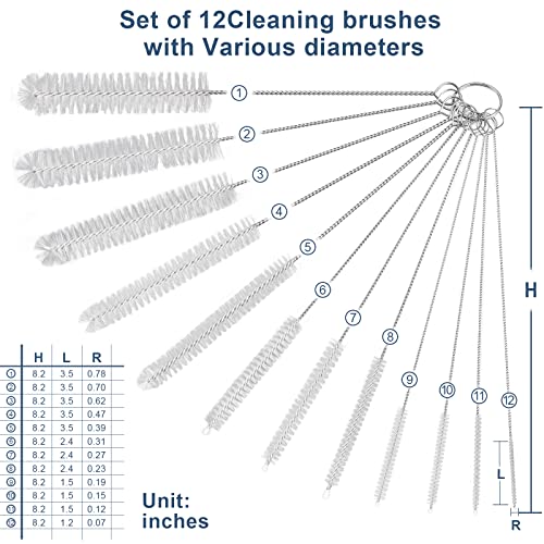 12 Pcs Straw Cleaner Brushes Set (12 Count)