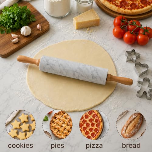 17 Inch Marble Rolling Pin With Stand