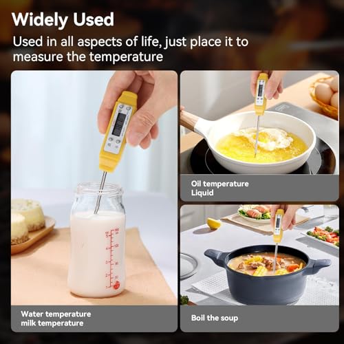 Digital Food Thermometer Automatic Calibration Pen High Accuracy Electronic Pocket Thermometer Yellow Home and Family Appliance and Decor