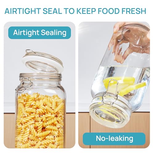 78oz Glass Food Storage Jars with Airtight Clamp Lids (3 Count)