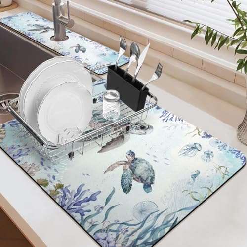 24.5" x 15.5" Dish Drying Mat & 24" x 5.5" Sink Splash Guard