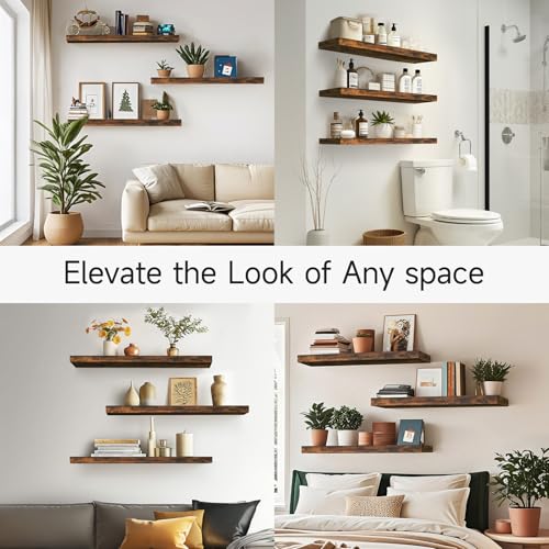 Rustic Brown Floating Shelves 35.4in