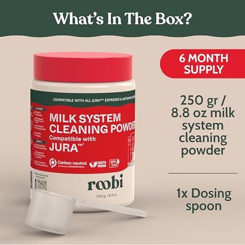 Compatible Milk System Cleaning Powder for Jura. Specially formulated for Jura Automatic Espresso Coffee Machines. 100% Vegan (8.8 Ounce)
