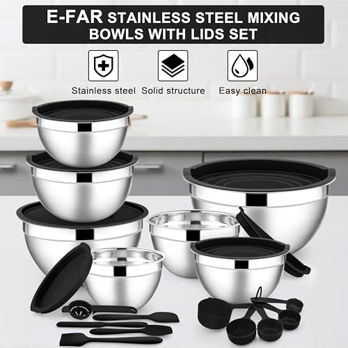 Stainless Steel Mixing Bowls (18 Count)