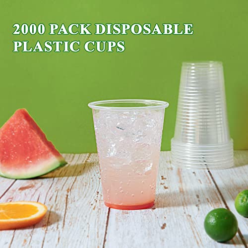 2000 Pack 7 OZ Drinking Clear Disposable Plastic Cups for Business (2000 Count)