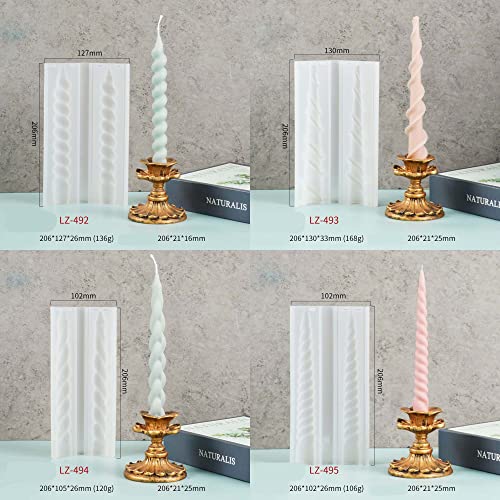 8 Pack Spiral Candle Mold Pillar Candle Cylinder Molds