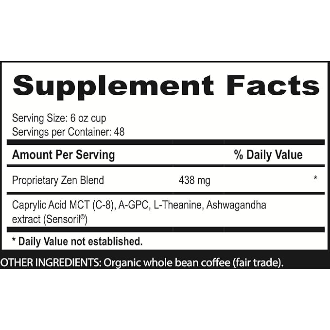 Zen Blend Organic Coffee Whole Bean with Caprylic Acid MCT (48 Ounce)