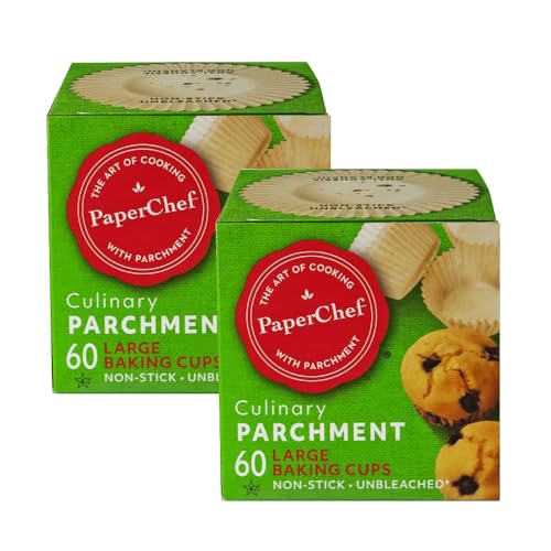 Large Parchment Baking Cups Nonstick Release 60 Count 2 Pack (120 Count)