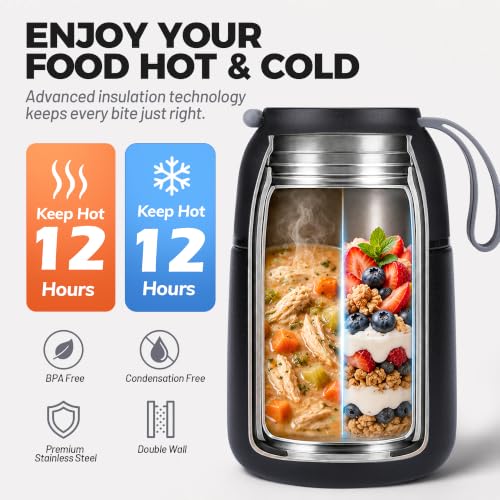 Insulated Thermo Food Jar for Hot & Cold Food for Kids Adult