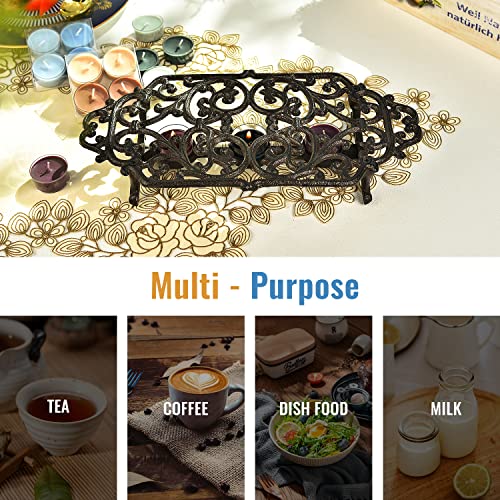 Heavy Duty Cast Iron Teapot Dish Warmer Stable Holder for Tealight Stand