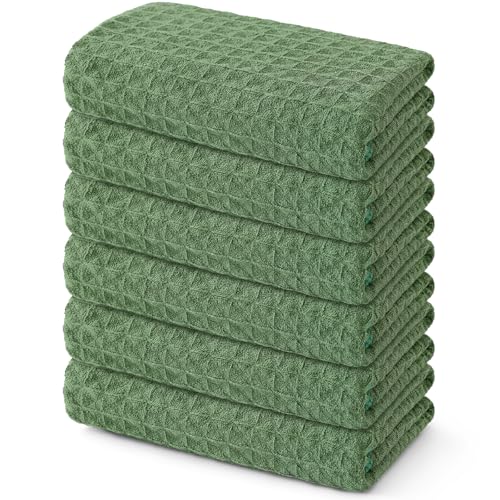 Microfiber Waffle Weave Kitchen Towels (6 Count)