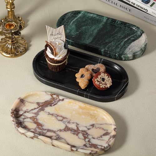 Black Marble Vanity Tray for Bathroom Countertop