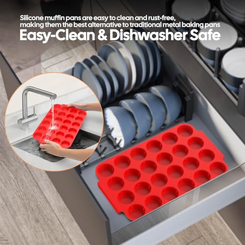 2 Pack Silicone Muffin Pan for Baking (2 Count)