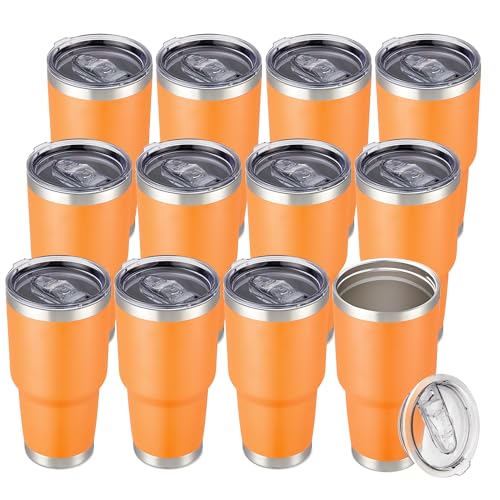30 oz Tumbler with Lid Stainless Steel Tumblers Bulk (12 Count)