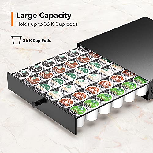 K Cup Coffee Pod Storage Drawer with Sliding Tray