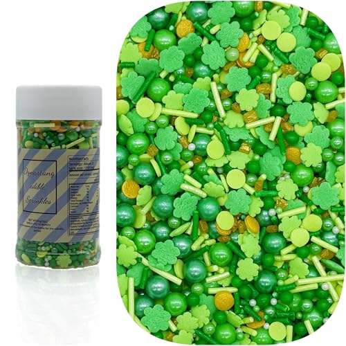 Grass Green Sprinkles Mixed Style Edible Cake Decorations Cupcake Toppers Cookie Perfect for Cakes (3 Ounce)