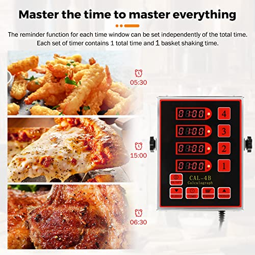 4 Channel Kitchen Timer for Restaurant Digital Cooking Timer