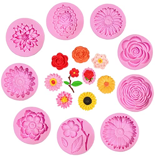 Flowers Fondant Molds Silicone Flower Molds for Cupcake Dessert